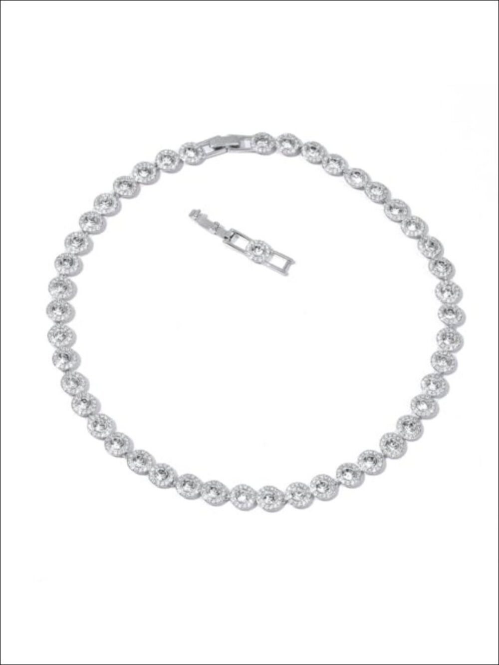 18K Gold Plated Tennis Choker Necklace with Detachable Extender, Cubic Zirconia
